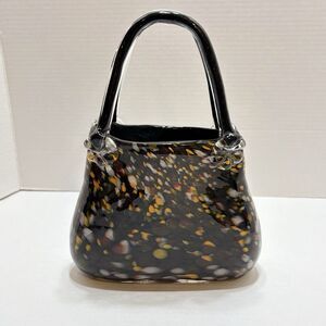 Block Crystal Julianne Evening Purse Art Glass Hand Blown Handbag Vase Handcut
